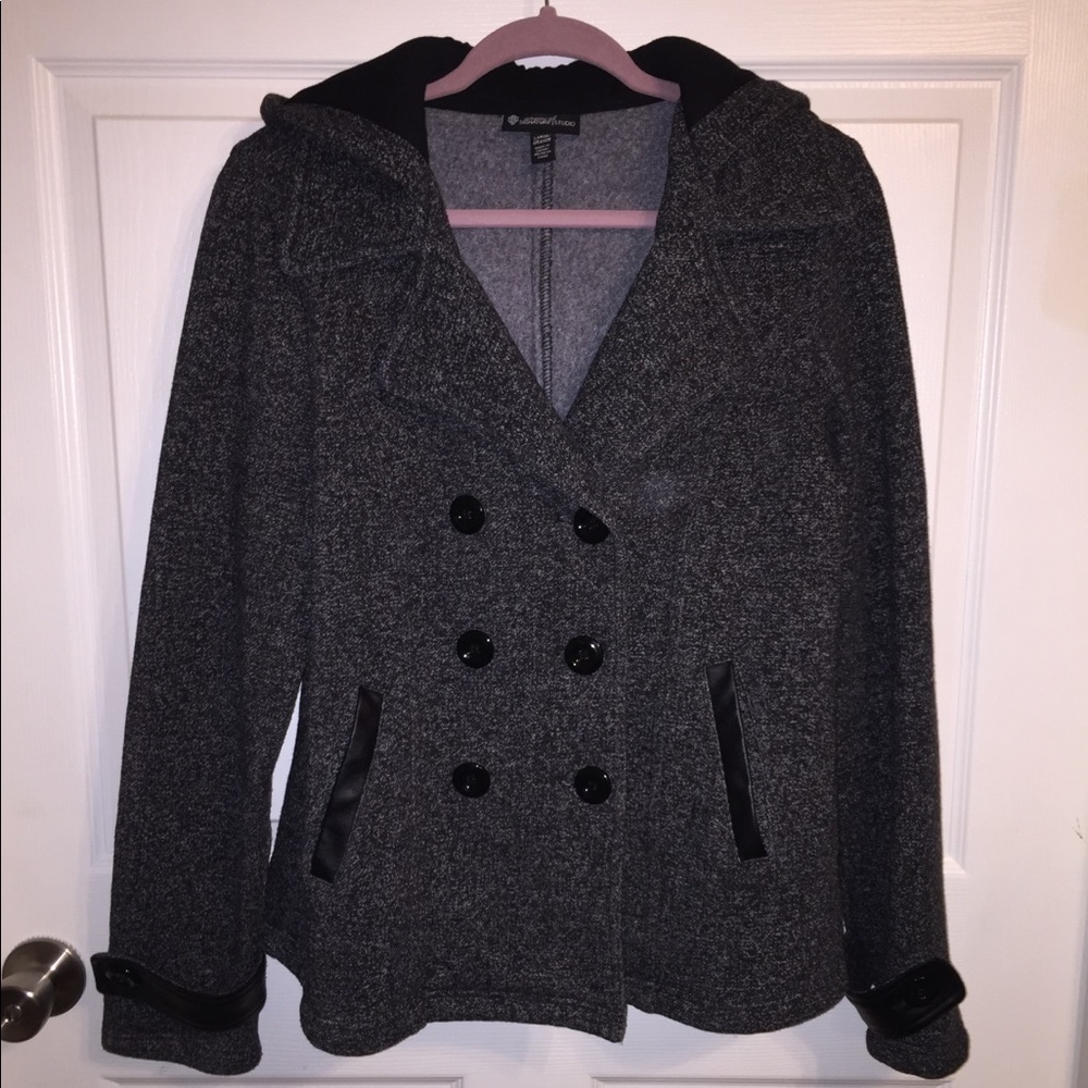 Heather grey button up coat